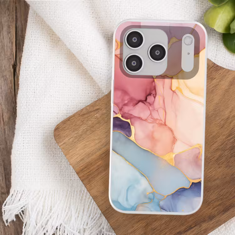 Marmer - Kleurrijk Telefoonhoesje iPhone 17 Pro klein -sfeer1