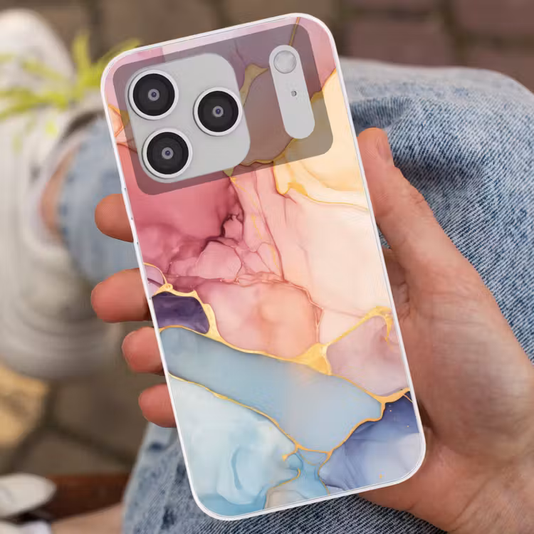 Marmer - Kleurrijk Telefoonhoesje iPhone 17 Pro klein -sfeer2