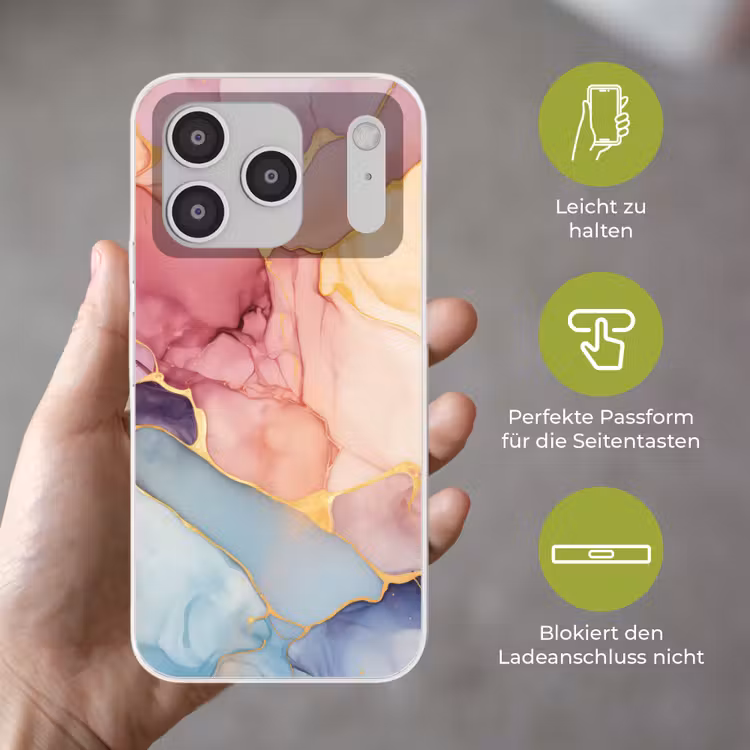 Marmer - Kleurrijk Telefoonhoesje iPhone 17 Pro klein -sfeer3_DE