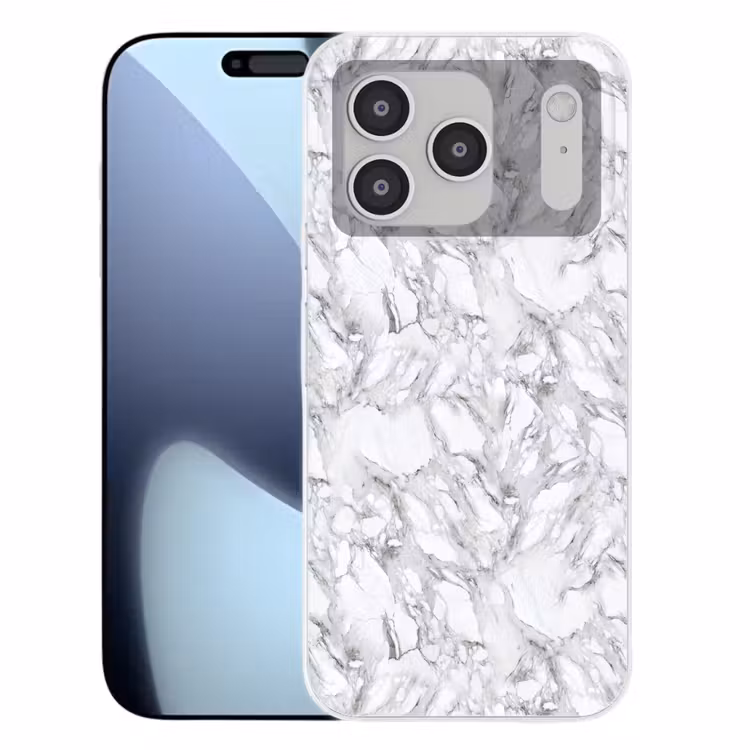 Marmer - Gelaagd - Brekend - Grijsstructuur Telefoonhoesje iPhone 17 Pro klein 878 -3d