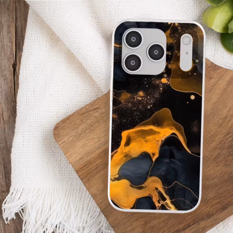 Marmer - Goud - Zwart - Abstract - Modern Telefoonhoesje iPhone 17 Pro klein -sfeer1
