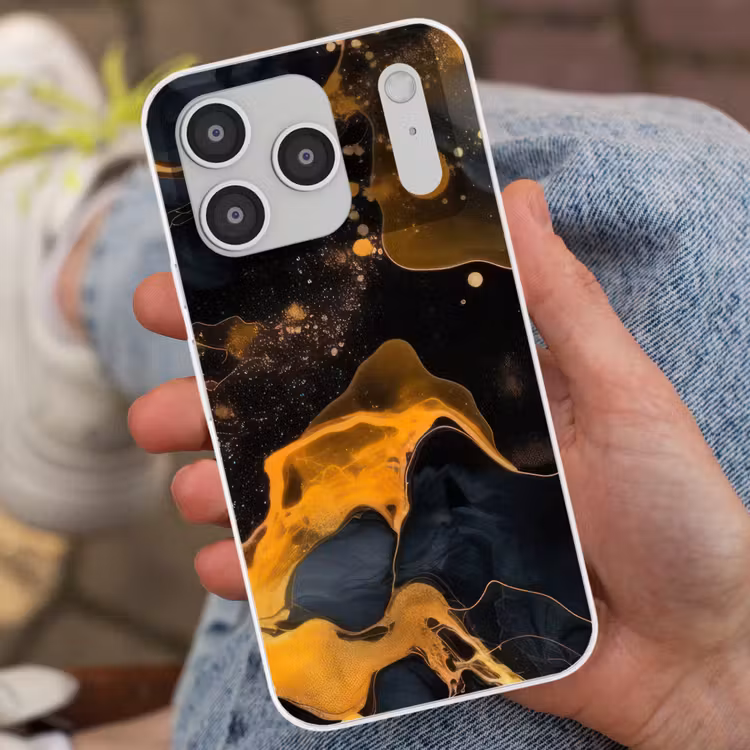 Marmer - Goud - Zwart - Abstract - Modern Telefoonhoesje iPhone 17 Pro klein -sfeer2