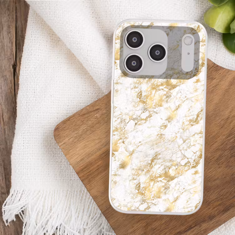 Marmer - Goud - Structuur Telefoonhoesje iPhone 17 Pro klein 878 -sfeer1