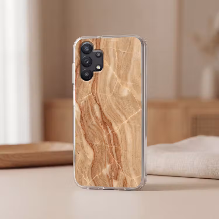 Marmer - Ader - Natuur - Abstract - Beige Telefoonhoesje Samsung Galaxy A32 5G klein -sfeer2
