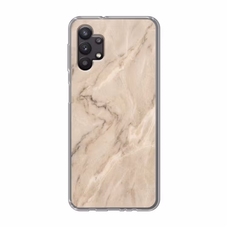 Marmer - Patroon - Abstract - Modern - Beige Telefoonhoesje Samsung Galaxy A32 5G klein -3d