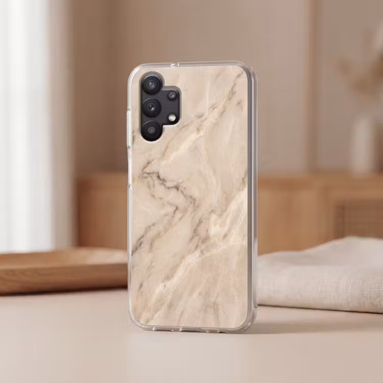 Marmer - Patroon - Abstract - Modern - Beige Telefoonhoesje Samsung Galaxy A32 5G klein -sfeer2