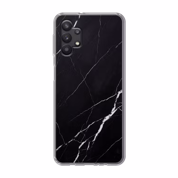 Marmer - Patroon - Abstract - Modern - Zwart Telefoonhoesje Samsung Galaxy A32 5G klein -3d