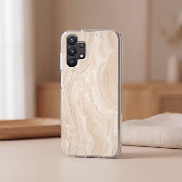 Marmer - Patroon - Beige - Steen - Abstract Telefoonhoesje Samsung Galaxy A32 5G klein -sfeer2