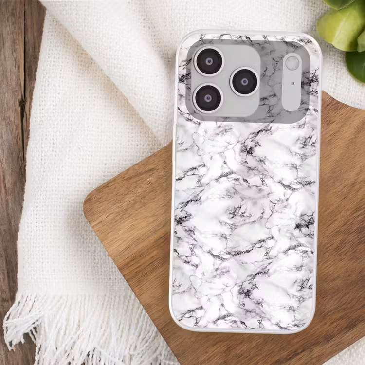 Marmer - Zwart - Dramatisch - Wit Telefoonhoesje iPhone 17 Pro klein 878 -sfeer1