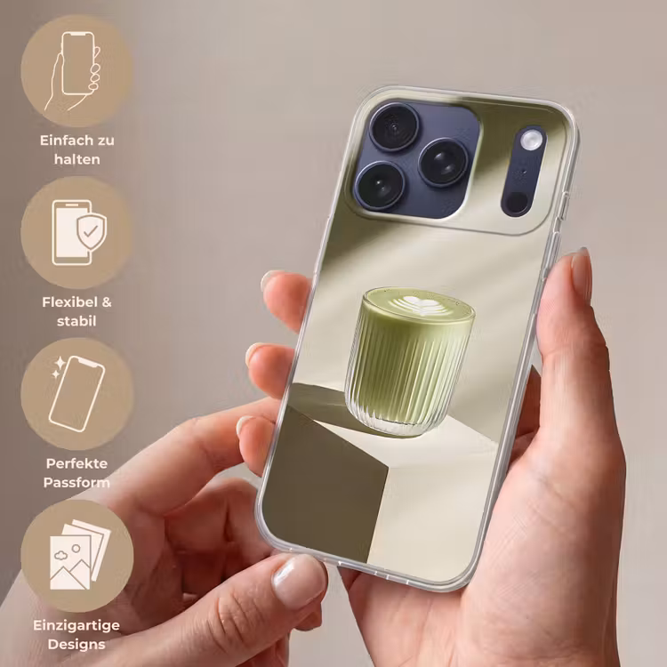 Matcha - Glas - Groen - Minimalistisch Telefoonhoesje iPhone 17 Pro klein -sfeer3_DE