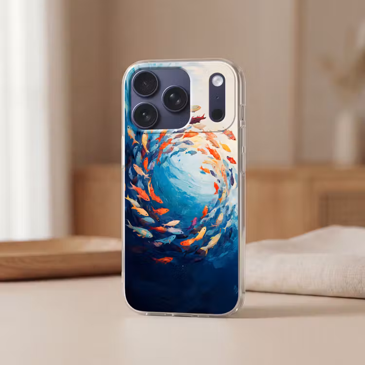 Zee - Vissen - Kleurrijk - Dynamisch Telefoonhoesje iPhone 17 Pro klein -sfeer2