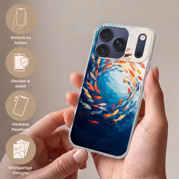 Zee - Vissen - Kleurrijk - Dynamisch Telefoonhoesje iPhone 17 Pro klein -sfeer3_DE