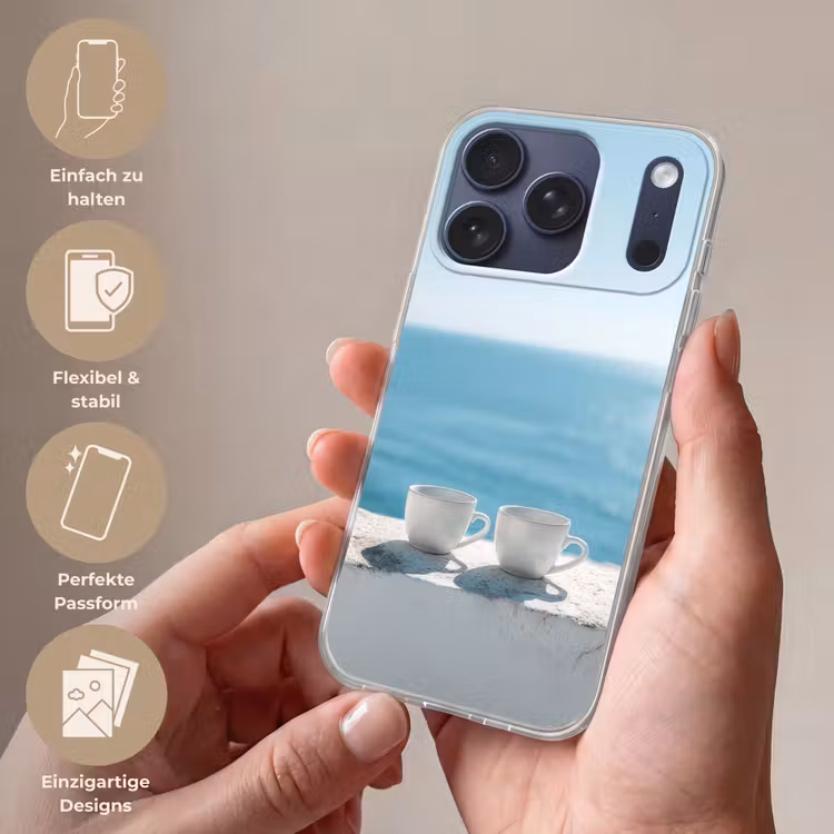 Zee - Koffiekopjes - Zomers Telefoonhoesje iPhone 17 Pro klein -sfeer3_DE