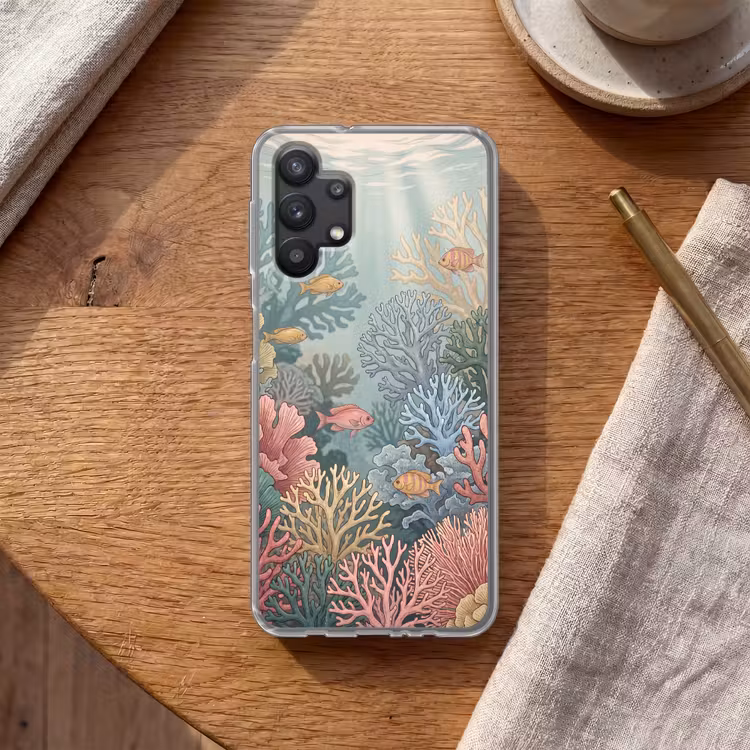 Zee - Koraal - Vis - Natuur - Kleurrijk Telefoonhoesje Samsung Galaxy A32 5G klein -sfeer1