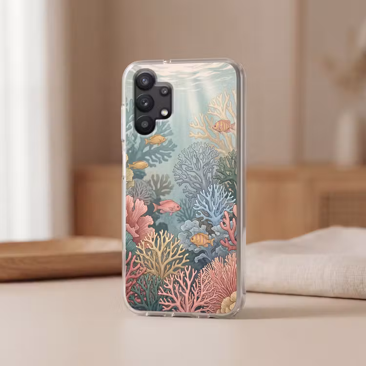 Zee - Koraal - Vis - Natuur - Kleurrijk Telefoonhoesje Samsung Galaxy A32 5G klein -sfeer2