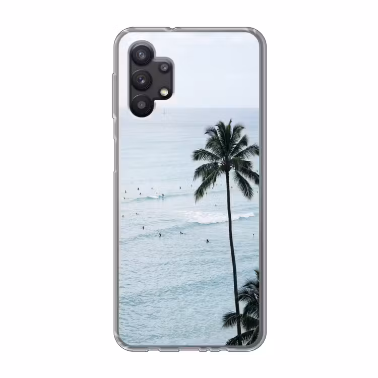 Oceaan - Palmbomen - Surfers Telefoonhoesje Samsung Galaxy A32 5G klein -3d