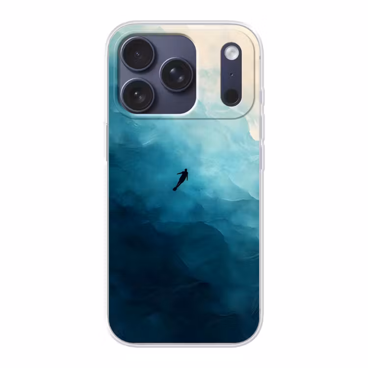 Zee - Silhouet - Abstract - Blauw Telefoonhoesje iPhone 17 Pro klein -3d