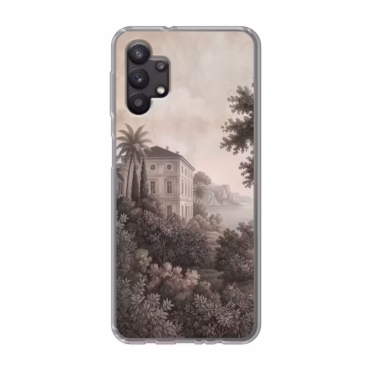 Zee - Villa - Beige Telefoonhoesje Samsung Galaxy A32 5G klein -3d