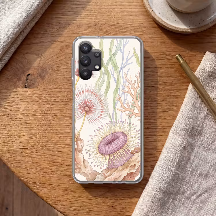 Zeeleven - Koraal - Onderwater - Illustratie - Kleurrijk Telefoonhoesje Samsung Galaxy A32 5G klein -sfeer1