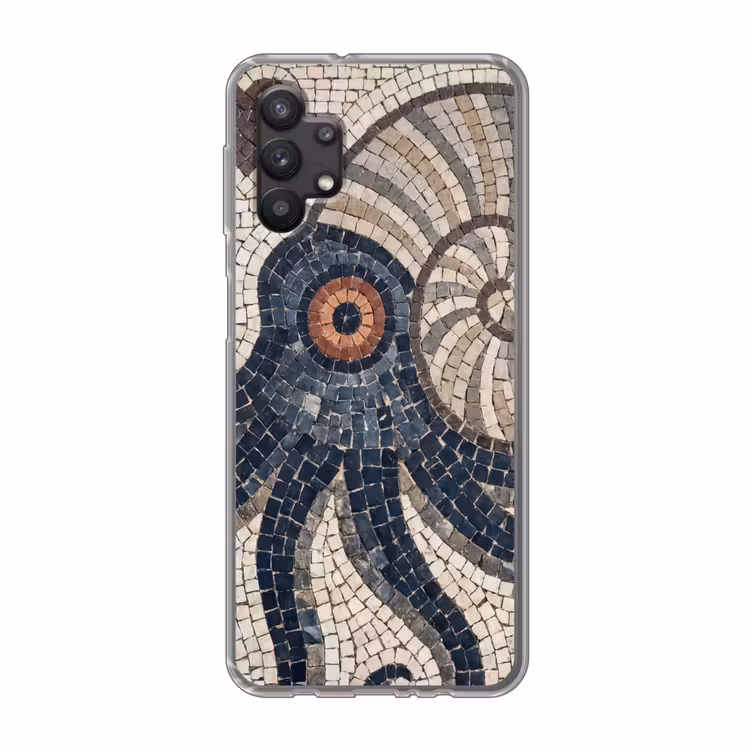 Zeeleven - Mozaïek - Kunst - Vintage - Beige Telefoonhoesje Samsung Galaxy A32 5G klein -3d