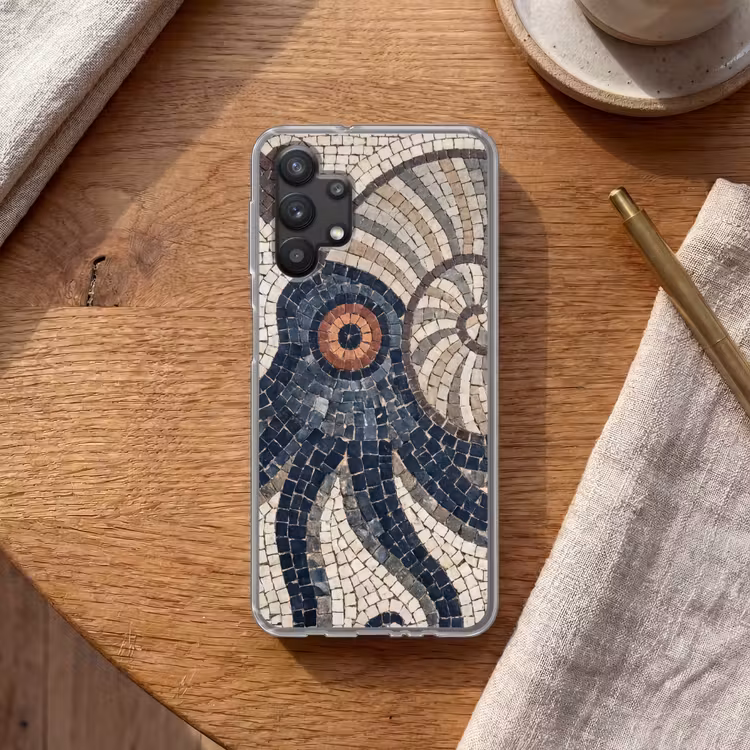 Zeeleven - Mozaïek - Kunst - Vintage - Beige Telefoonhoesje Samsung Galaxy A32 5G klein -sfeer1