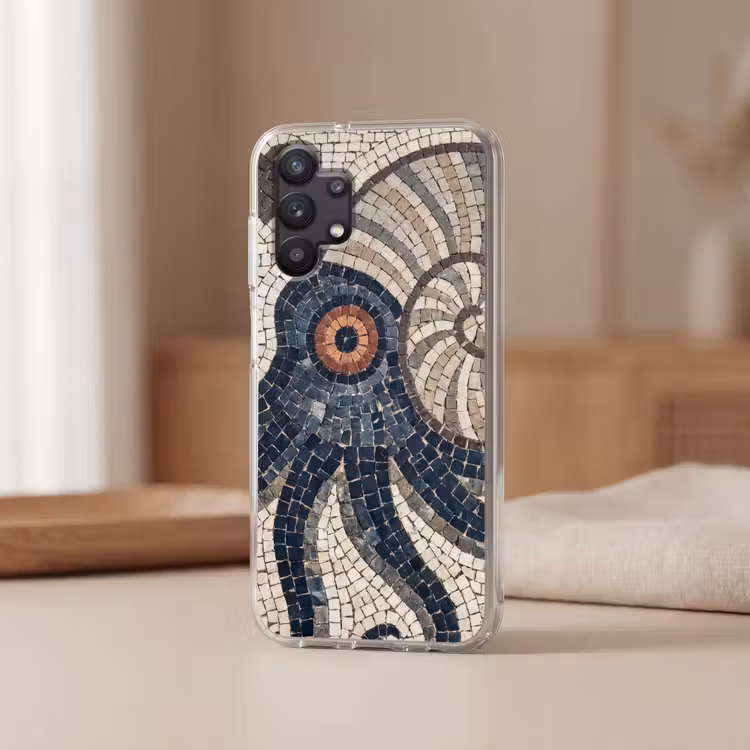 Zeeleven - Mozaïek - Kunst - Vintage - Beige Telefoonhoesje Samsung Galaxy A32 5G klein -sfeer2