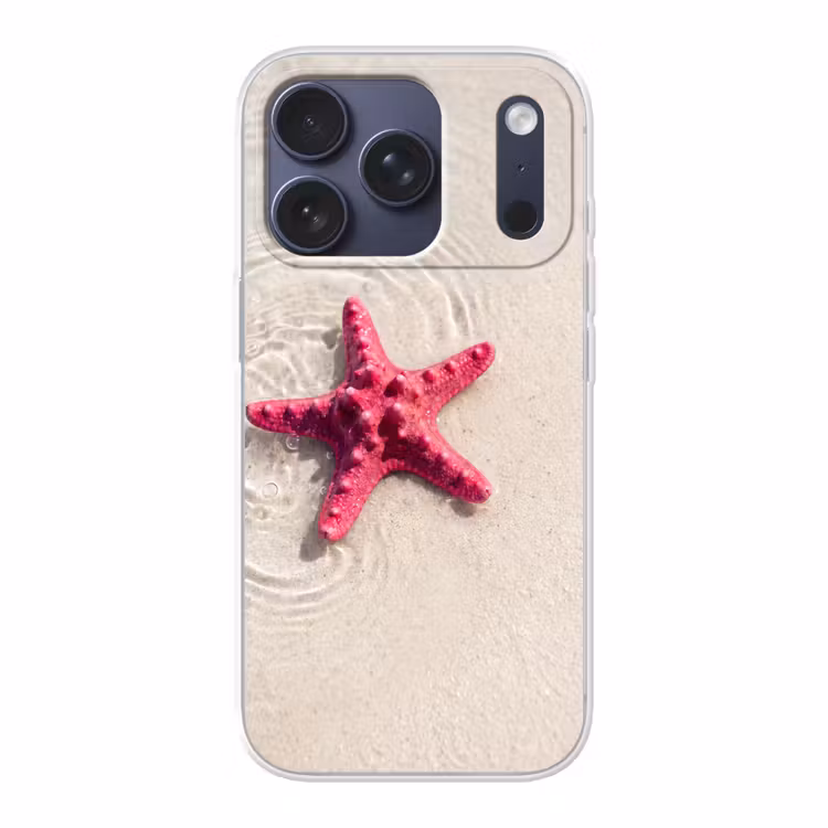 Zeeleven - Zeester - Strand - Roze - Water Telefoonhoesje iPhone 17 Pro klein -3d