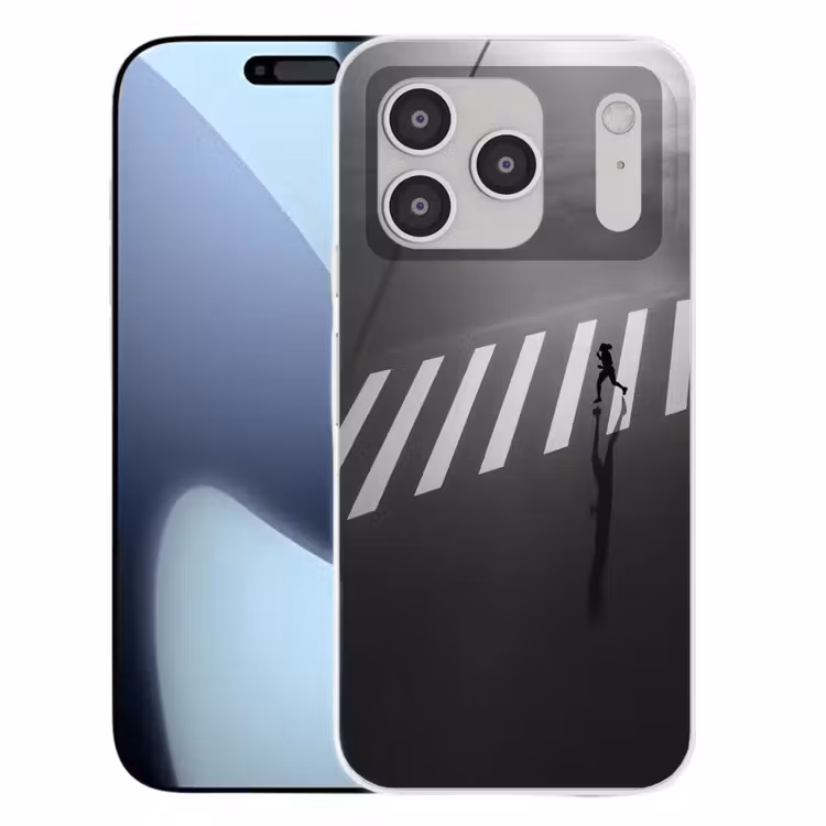Zeebrapad - Hardloper - Zwart - Wit Telefoonhoesje iPhone 17 Pro klein -3d