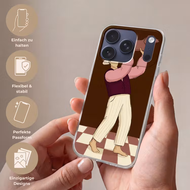 Mens - Hond - Dieren - Abstract - Roze Telefoonhoesje iPhone 17 Pro klein -sfeer3_DE
