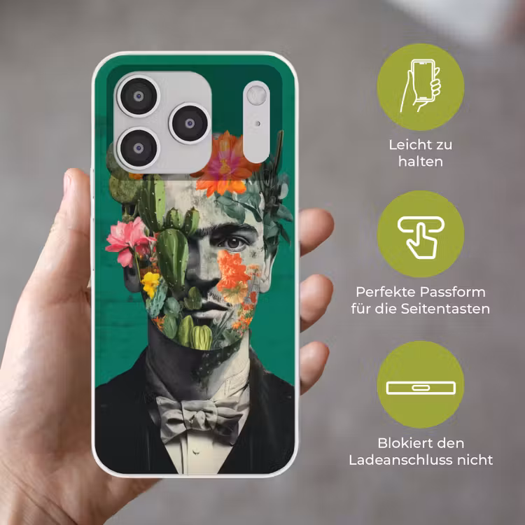 Man - Planten - Groen Telefoonhoesje iPhone 17 Pro klein -sfeer3_DE