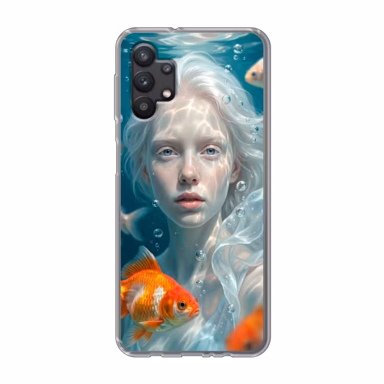 Mens - Onderwater - Vis - Modern - Blauw Telefoonhoesje Samsung Galaxy A32 5G klein -3d