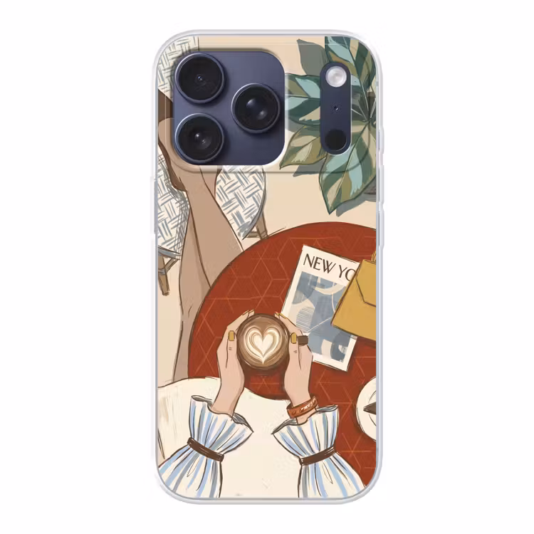 Mensen - Cafe - Koffie - Stadsleven - Modern Telefoonhoesje iPhone 17 Pro klein -3d
