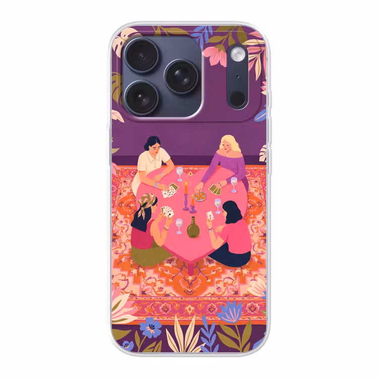 Mensen - Kaartspel - Interieur - Modern - Kleurrijk Telefoonhoesje iPhone 17 Pro klein -3d