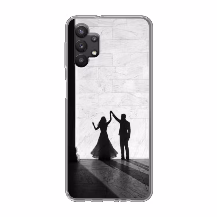 Mensen - Schaduw - Dans - Zwart-wit - Liefde Telefoonhoesje Samsung Galaxy A32 5G klein -3d