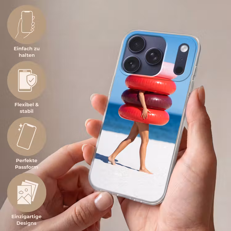 Mensen - Strand - Zomer - Recreatie - Kleurrijk Telefoonhoesje iPhone 17 Pro klein -sfeer3_DE