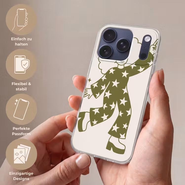 Mensen - Dansend - Feest - Vintage - Groen Telefoonhoesje iPhone 17 Pro klein -sfeer3_DE