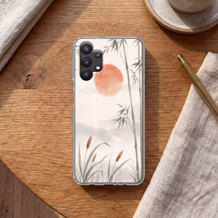 Minimalistisch - Bamboe - Groen Telefoonhoesje Samsung Galaxy A32 5G klein -sfeer1