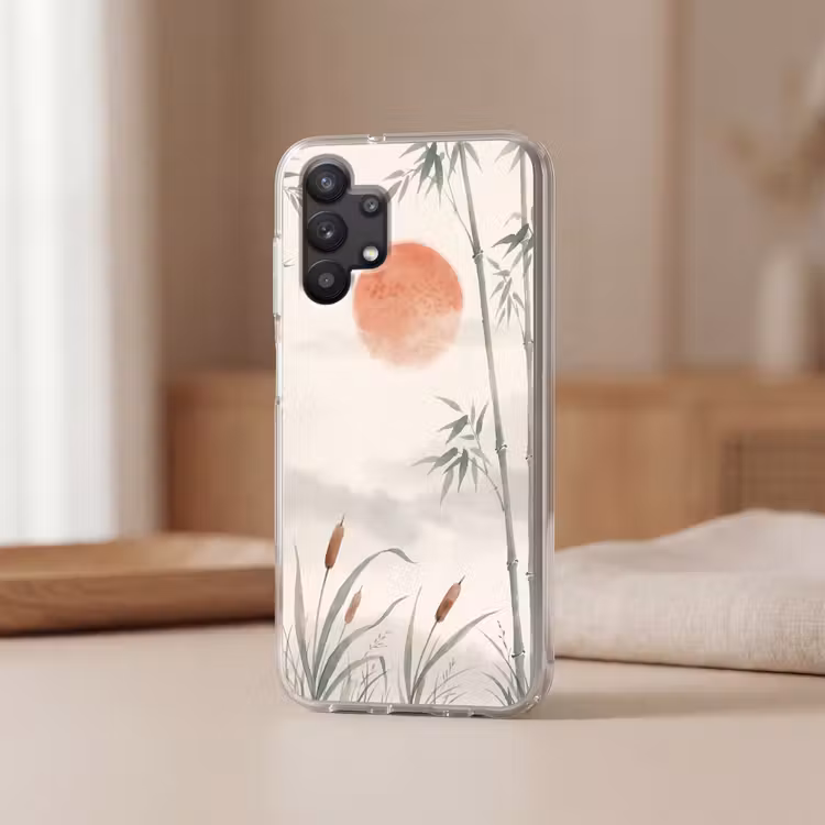 Minimalistisch - Bamboe - Groen Telefoonhoesje Samsung Galaxy A32 5G klein -sfeer2