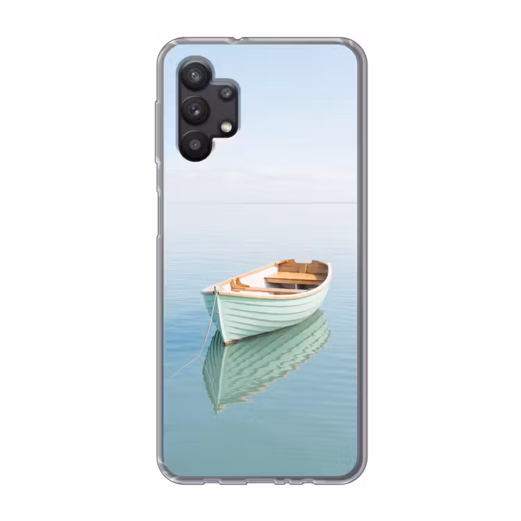 Minimalistisch - Boot - Zee Telefoonhoesje Samsung Galaxy A32 5G klein -3d