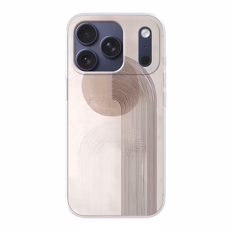 Minimalistisch - Cirkel - Lichtgrijs Telefoonhoesje iPhone 17 Pro klein -3d