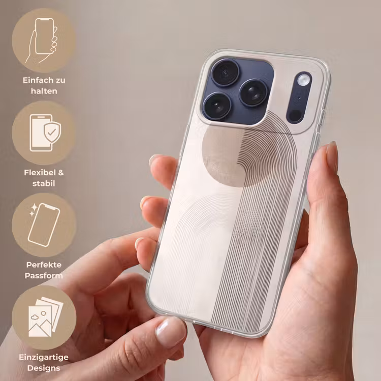Minimalistisch - Cirkel - Lichtgrijs Telefoonhoesje iPhone 17 Pro klein -sfeer3_DE