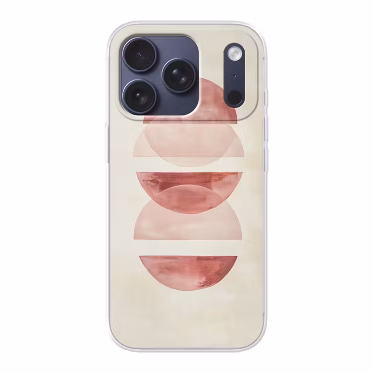 Minimalistisch - Cirkels - Roze Telefoonhoesje iPhone 17 Pro klein -3d