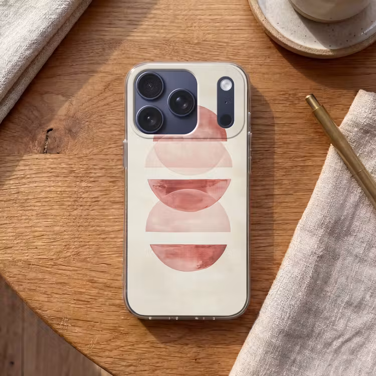 Minimalistisch - Cirkels - Roze Telefoonhoesje iPhone 17 Pro klein -sfeer1