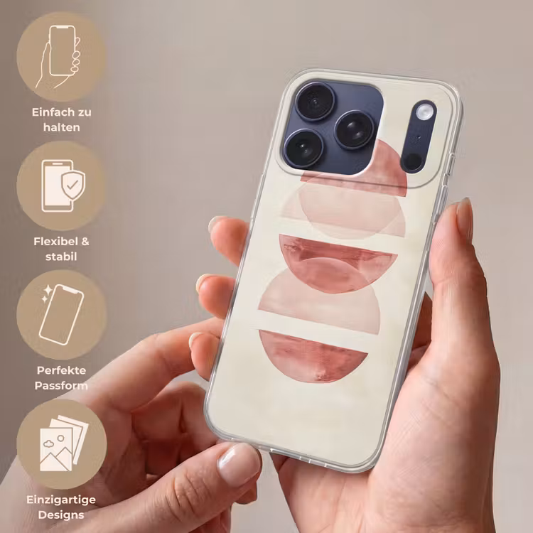 Minimalistisch - Cirkels - Roze Telefoonhoesje iPhone 17 Pro klein -sfeer3_DE