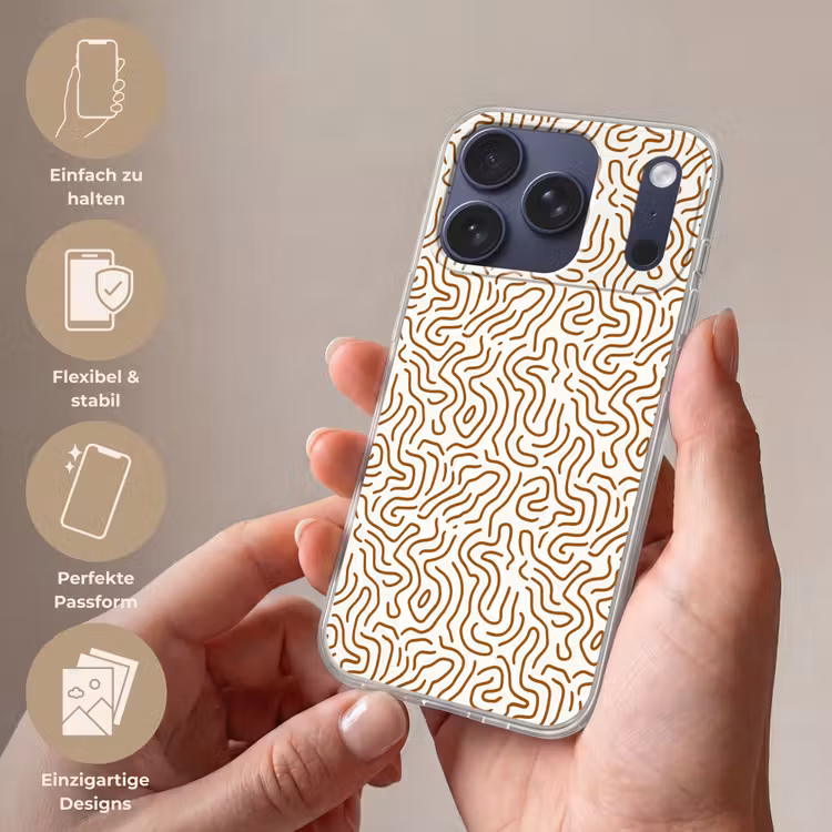 Minimalistisch - Patroon - Terracotta Telefoonhoesje iPhone 17 Pro klein 878 -sfeer3_DE