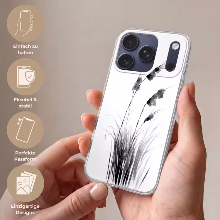 Minimalistisch - Stelen - Wit Telefoonhoesje iPhone 17 Pro klein -sfeer3_DE