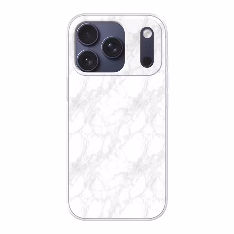 Minimalistisch - Wit - Grijze aders Telefoonhoesje iPhone 17 Pro klein 878 -3d