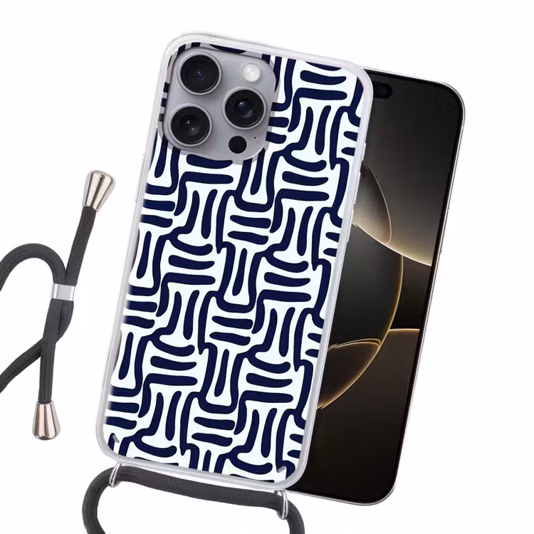 Abstract - Modern - Blauw Hoesje iPhone 16 Pro Max met koord klein 804 -sfeer1