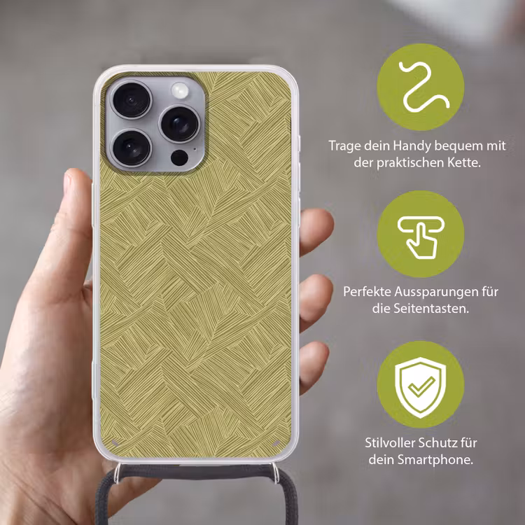 Abstract - Modern - Groen Hoesje iPhone 16 Pro Max met koord klein 804 -sfeer2_DE