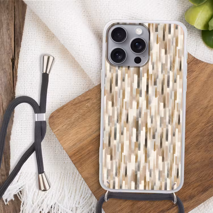 Abstract - Patroon - Kwaststreken Hoesje iPhone 16 Pro Max met koord klein 804 -sfeer4